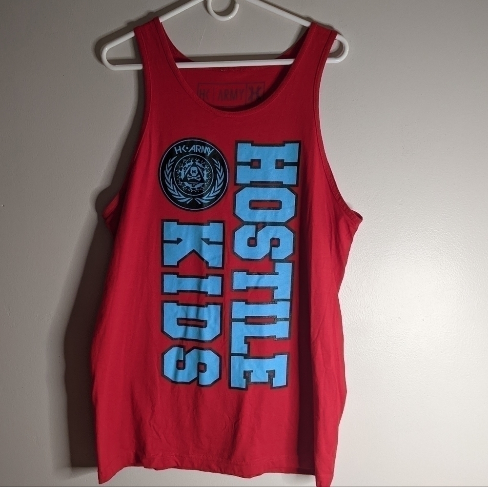 HK Army Hostile Kids Tank Top Shirt Men’s Paint Ball Large Red